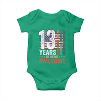 Funny 13th Birthday Baby Onesie 13 Years 156 Months Of Being Awesome American Flag - Wonder Print Shop