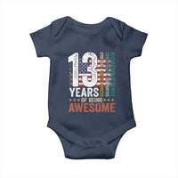 Funny 13th Birthday Baby Onesie 13 Years 156 Months Of Being Awesome American Flag - Wonder Print Shop