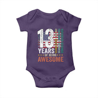Funny 13th Birthday Baby Onesie 13 Years 156 Months Of Being Awesome American Flag - Wonder Print Shop