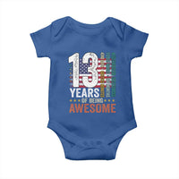 Funny 13th Birthday Baby Onesie 13 Years 156 Months Of Being Awesome American Flag - Wonder Print Shop