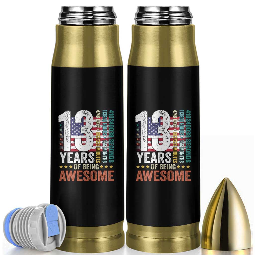 Funny 13th Birthday Bullet Tumbler 13 Years 156 Months Of Being Awesome American Flag - Wonder Print Shop