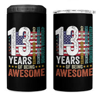 Funny 13th Birthday 4 in 1 Can Cooler Tumbler 13 Years 156 Months Of Being Awesome American Flag - Wonder Print Shop