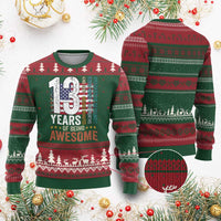 Funny 13th Birthday Ugly Christmas Sweater 13 Years 156 Months Of Being Awesome American Flag - Wonder Print Shop