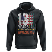 Funny 13th Birthday Hoodie 13 Years 156 Months Of Being Awesome American Flag - Wonder Print Shop