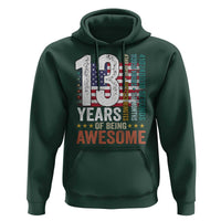 Funny 13th Birthday Hoodie 13 Years 156 Months Of Being Awesome American Flag - Wonder Print Shop