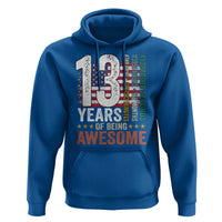 Funny 13th Birthday Hoodie 13 Years 156 Months Of Being Awesome American Flag - Wonder Print Shop