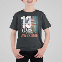 Funny 13th Birthday T Shirt For Kid 13 Years 156 Months Of Being Awesome American Flag - Wonder Print Shop