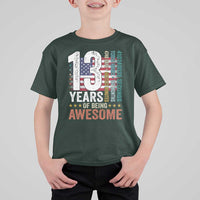 Funny 13th Birthday T Shirt For Kid 13 Years 156 Months Of Being Awesome American Flag - Wonder Print Shop