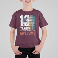 Funny 13th Birthday T Shirt For Kid 13 Years 156 Months Of Being Awesome American Flag - Wonder Print Shop