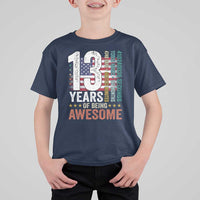 Funny 13th Birthday T Shirt For Kid 13 Years 156 Months Of Being Awesome American Flag - Wonder Print Shop