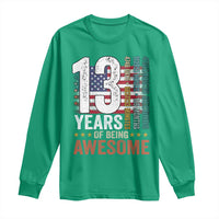 Funny 13th Birthday Long Sleeve Shirt 13 Years 156 Months Of Being Awesome American Flag - Wonder Print Shop