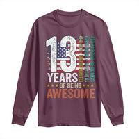 Funny 13th Birthday Long Sleeve Shirt 13 Years 156 Months Of Being Awesome American Flag - Wonder Print Shop