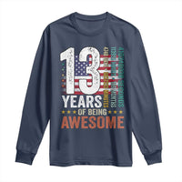 Funny 13th Birthday Long Sleeve Shirt 13 Years 156 Months Of Being Awesome American Flag - Wonder Print Shop