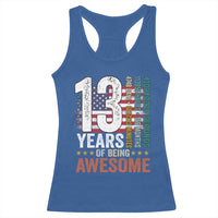 Funny 13th Birthday Racerback Tank Top 13 Years 156 Months Of Being Awesome American Flag - Wonder Print Shop