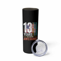 Funny 13th Birthday Skinny Tumbler 13 Years 156 Months Of Being Awesome American Flag - Wonder Print Shop