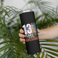 Funny 13th Birthday Skinny Tumbler 13 Years 156 Months Of Being Awesome American Flag - Wonder Print Shop