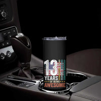 Funny 13th Birthday Skinny Tumbler 13 Years 156 Months Of Being Awesome American Flag - Wonder Print Shop