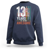 Funny 13th Birthday Sweatshirt 13 Years 156 Months Of Being Awesome American Flag - Wonder Print Shop