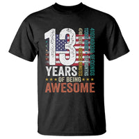 Funny 13th Birthday T Shirt 13 Years 156 Months Of Being Awesome American Flag - Wonder Print Shop