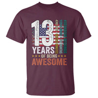 Funny 13th Birthday T Shirt 13 Years 156 Months Of Being Awesome American Flag - Wonder Print Shop