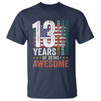 Funny 13th Birthday T Shirt 13 Years 156 Months Of Being Awesome American Flag - Wonder Print Shop