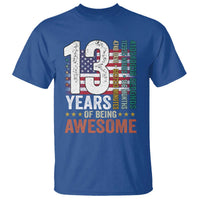 Funny 13th Birthday T Shirt 13 Years 156 Months Of Being Awesome American Flag - Wonder Print Shop