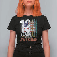 Funny 13th Birthday T Shirt For Women 13 Years 156 Months Of Being Awesome American Flag - Wonder Print Shop