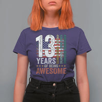 Funny 13th Birthday T Shirt For Women 13 Years 156 Months Of Being Awesome American Flag - Wonder Print Shop