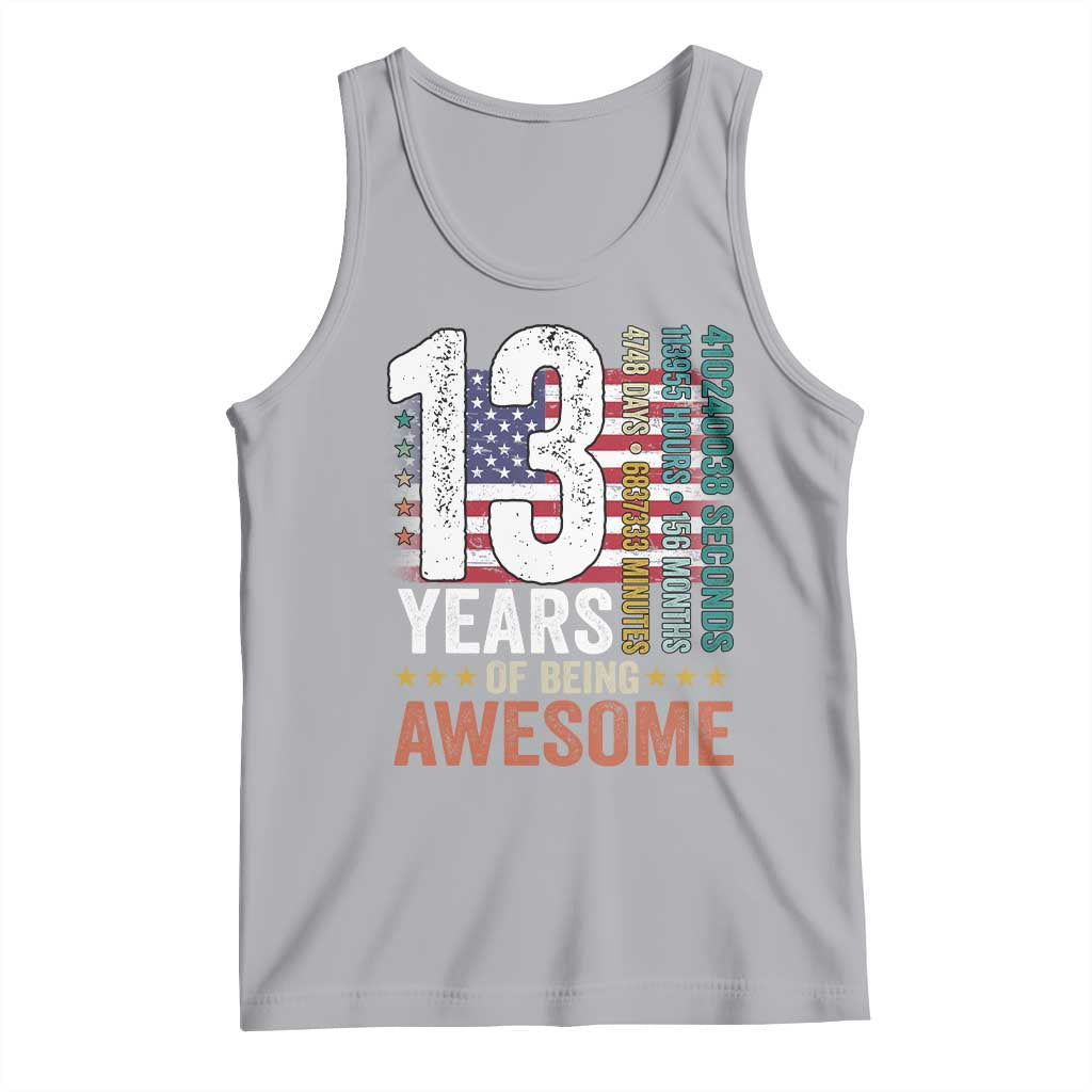 Funny 13th Birthday Tank Top 13 Years 156 Months Of Being Awesome American Flag - Wonder Print Shop