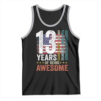 Funny 13th Birthday Tank Top 13 Years 156 Months Of Being Awesome American Flag - Wonder Print Shop