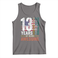 Funny 13th Birthday Tank Top 13 Years 156 Months Of Being Awesome American Flag - Wonder Print Shop