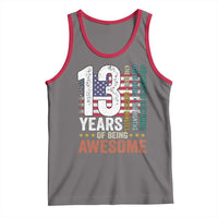 Funny 13th Birthday Tank Top 13 Years 156 Months Of Being Awesome American Flag - Wonder Print Shop