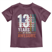 Funny 13th Birthday Toddler T Shirt 13 Years 156 Months Of Being Awesome American Flag - Wonder Print Shop