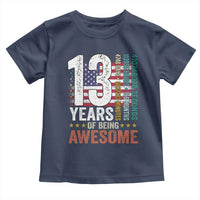 Funny 13th Birthday Toddler T Shirt 13 Years 156 Months Of Being Awesome American Flag - Wonder Print Shop