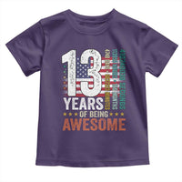Funny 13th Birthday Toddler T Shirt 13 Years 156 Months Of Being Awesome American Flag - Wonder Print Shop