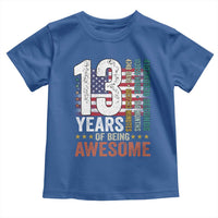 Funny 13th Birthday Toddler T Shirt 13 Years 156 Months Of Being Awesome American Flag - Wonder Print Shop