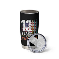 Funny 13th Birthday Tumbler Cup 13 Years 156 Months Of Being Awesome American Flag - Wonder Print Shop