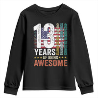 Funny 13th Birthday Youth Sweatshirt 13 Years 156 Months Of Being Awesome American Flag - Wonder Print Shop