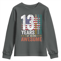 Funny 13th Birthday Youth Sweatshirt 13 Years 156 Months Of Being Awesome American Flag - Wonder Print Shop