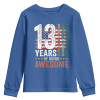 Funny 13th Birthday Youth Sweatshirt 13 Years 156 Months Of Being Awesome American Flag - Wonder Print Shop