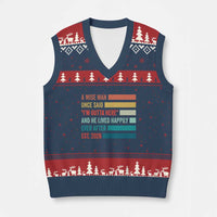 Funny Retired 2026 V-Neck Knit Sweater Vest A Wise Man Once Said I Am Outta Here Retirement Gifts - Wonder Print Shop