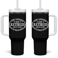 Funny Retirement 2026 Tumbler With Handle The Legend Has Retired Not My Problem Anymore Laurel Wreath - Wonder Print Shop