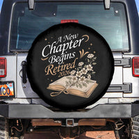 A New Chapter Begins Retired 2026 Spare Tire Cover Retired Teacher Floral Book - Wonder Print Shop