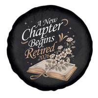 A New Chapter Begins Retired 2026 Spare Tire Cover Retired Teacher Floral Book - Wonder Print Shop