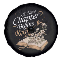 A New Chapter Begins Retired 2026 Spare Tire Cover Retired Teacher Floral Book - Wonder Print Shop