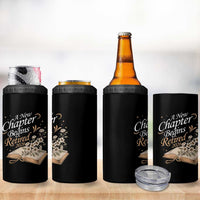 A New Chapter Begins Retired 2026 4 in 1 Can Cooler Tumbler Retired Teacher Floral Book - Wonder Print Shop