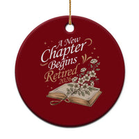 A New Chapter Begins Retired 2026 Ceramic Ornament Retired Teacher Floral Book - Wonder Print Shop
