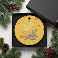 A New Chapter Begins Retired 2026 Ceramic Ornament Retired Teacher Floral Book - Wonder Print Shop