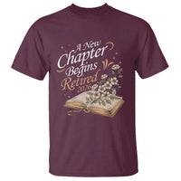 A New Chapter Begins Retired 2026 T Shirt Retired Teacher Floral Book - Wonder Print Shop