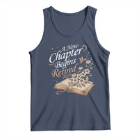 A New Chapter Begins Retired 2026 Tank Top Retired Teacher Floral Book - Wonder Print Shop